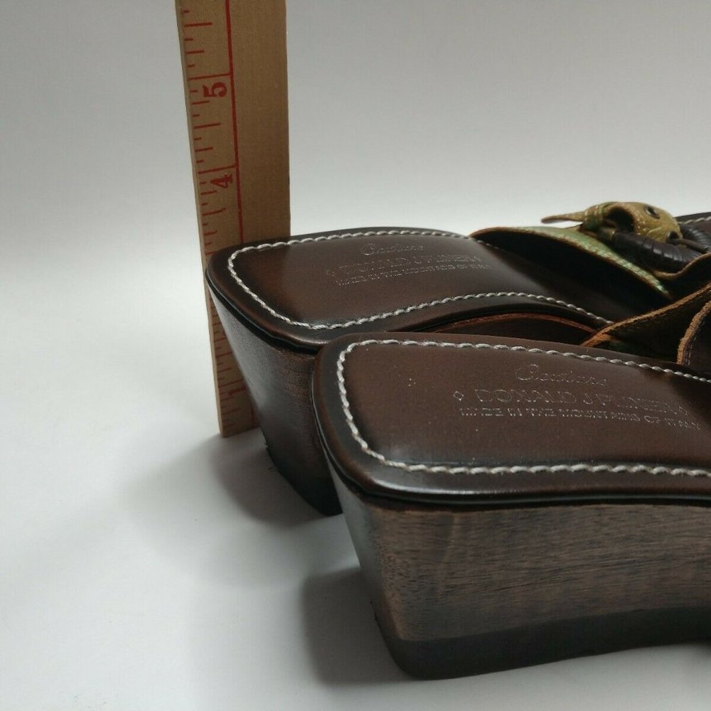 Donald J Pliner Wedge Olive Green Slides Sandals 7 - image 7